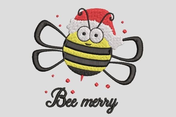 Bee Merry Christmas: A Charming Embroidery Design