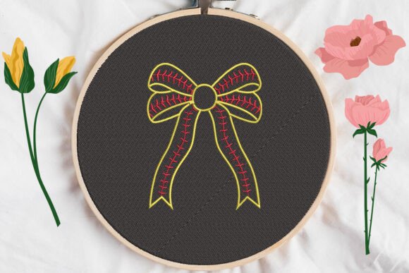 Bow Baseball: A Versatile Embroidery Design for Business