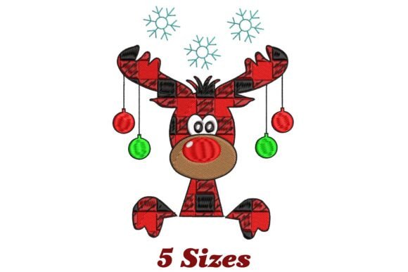 Buffalo Plaid Reindeer: A Charming Christmas Embroidery