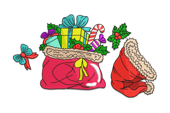 Captivating Santa Christmas Gift Bag Design
