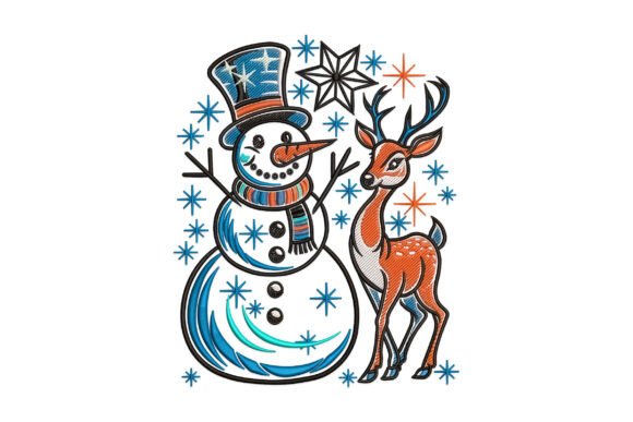 Captivating Snowman and Reindeer Winter Design