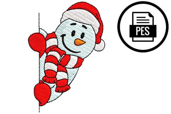Charming Cute Christmas Snowman Embroidery