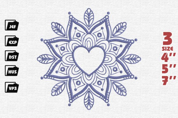 Charming Heart Snowflake Embroidery for Winter Gifts