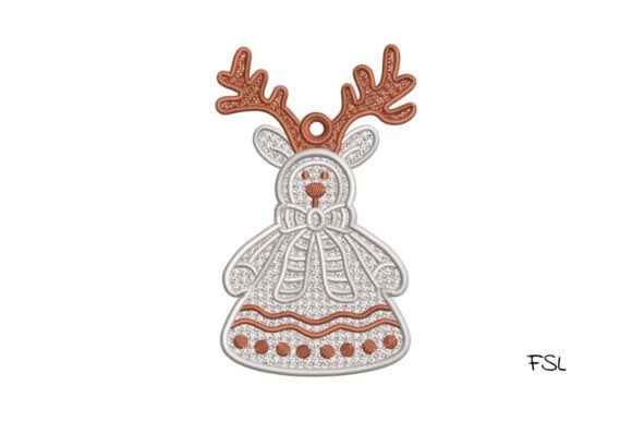 Charming Lace Reindeer for Festive Embroidery