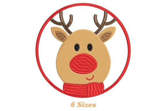 Charming Reindeer Face for Festive Embroidery