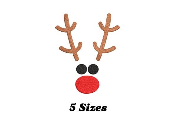 Charming Reindeer Head Christmas Embroidery