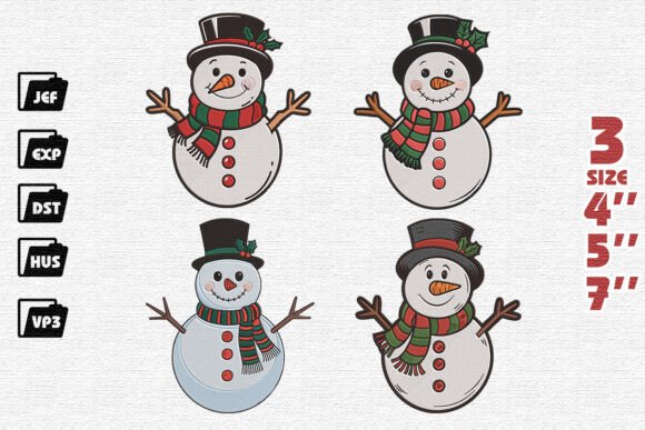 Charming Set of 4 Cute Snowmen