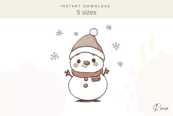 Charming Snowman Embroidery Design for Gifts