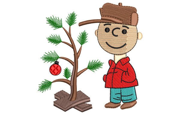 Christmas Boy with Christmas Plant: A Festive Embroidery Delight
