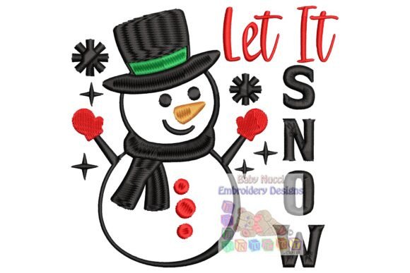 Christmas Snowman Let It Snow Embroidery Review