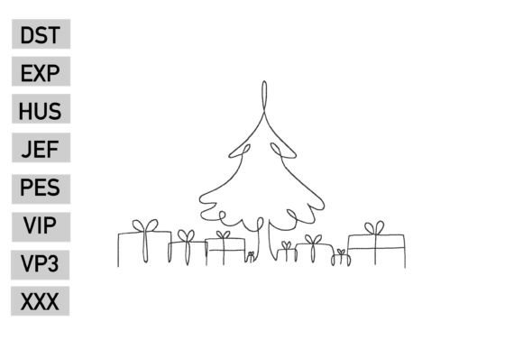 Christmas Tree Line Art: A Festive Embroidery Design