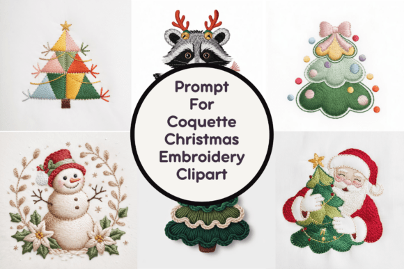 Coquette Christmas Embroidery for Apparel