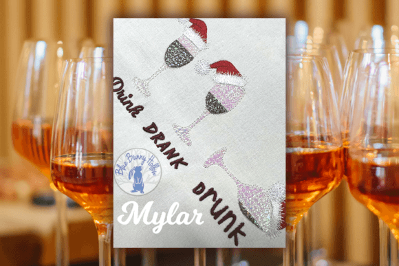 Drink Drank Drunk: A Festive and Playful Embroidery Design