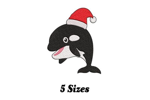 Killer Whale Orca Christmas: A Festive Embroidery Delight