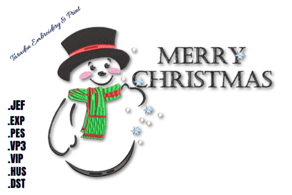 Merry Christmas Snowman: A Festive Embroidery Design