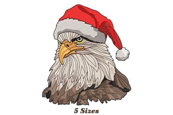 Santa Hat Eagle Christmas: A Festive Embroidery Gem