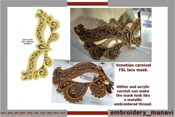 Venetian FSL Lace Carnival Mask: A Festive Embellishment